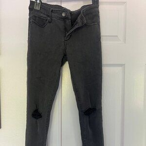 Brandy Melville Grey Black Distressed Denim Jeans